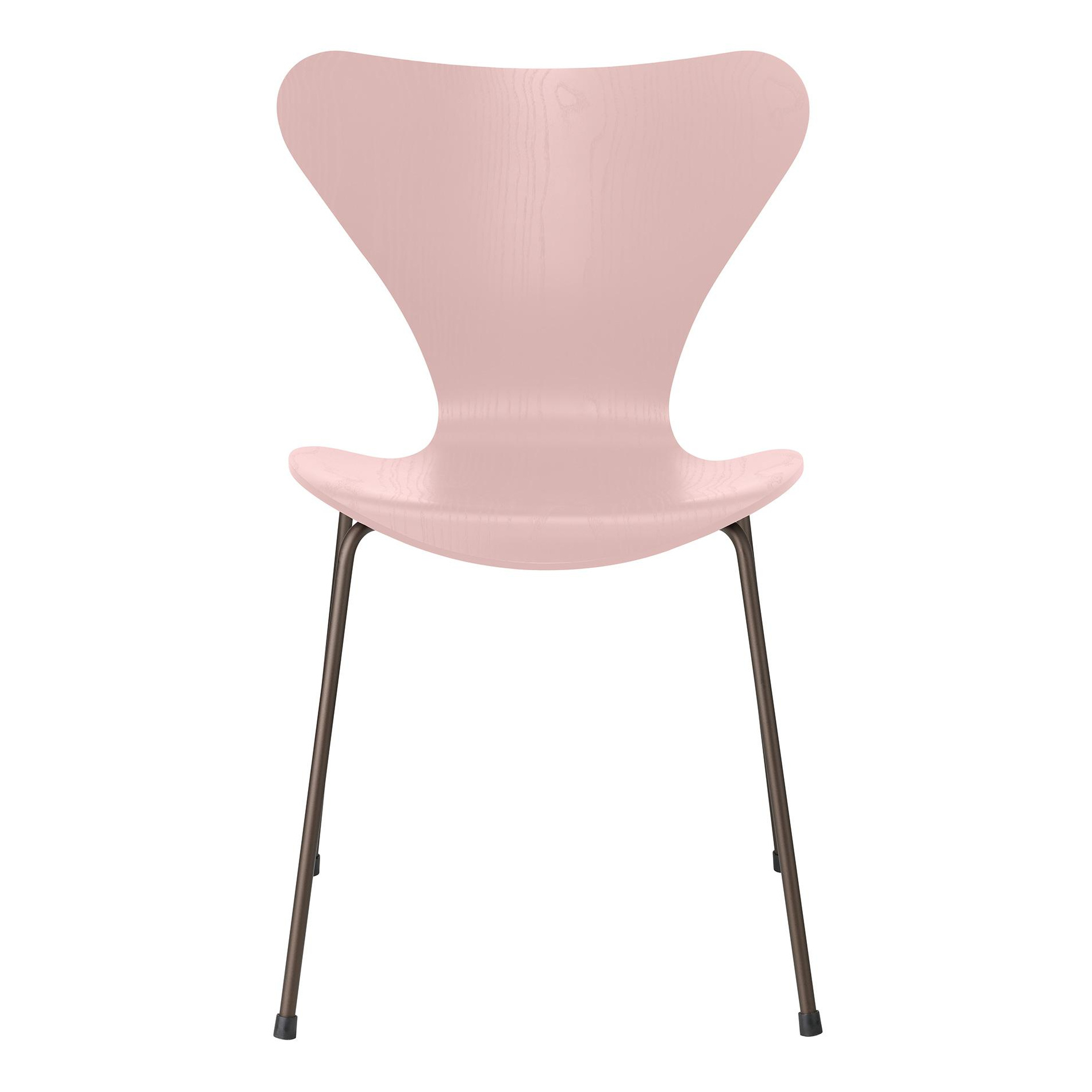 Fritz Hansen - Serie 7™ Stuhl gefärbte Esche Braun Bronze - blassrosa/Sitzfläche gefärbte Esche/Gestell pulverbeschichtet braun bronze/BxHxT 50x82x52c von Fritz Hansen