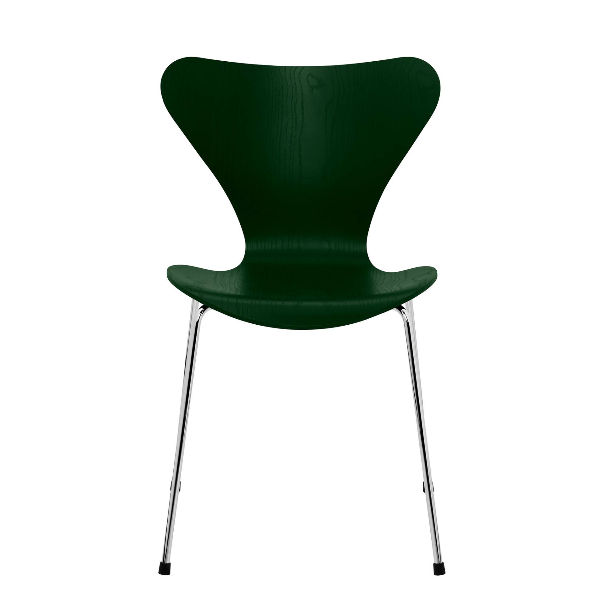Fritz Hansen - Serie 7™ Stuhl gefärbte Esche Gestell Verchromt - immergrün/Sitzfläche gefärbte Esche/Gestell Stahl verchromt/BxHxT 50x82x52cm von Fritz Hansen