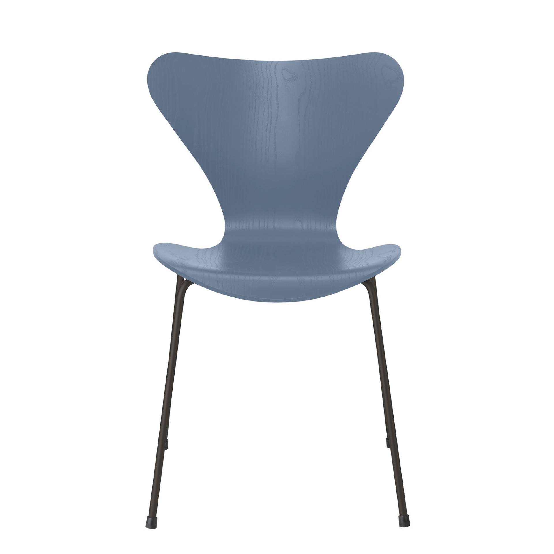 Fritz Hansen - Serie 7™ Stuhl gefärbte Esche Warmes Graphit - dämmerungsblau/Sitzfläche gefärbte Esche/Gestell pulverbeschichtet warmes graphit/BxHxT von Fritz Hansen