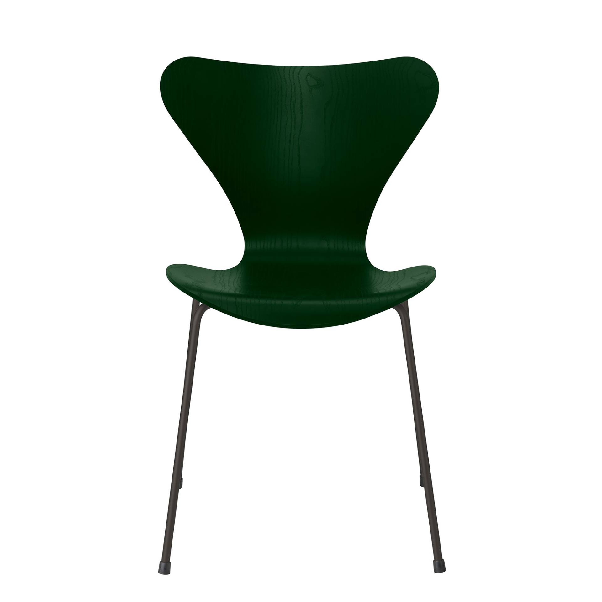 Fritz Hansen - Serie 7™ Stuhl gefärbte Esche Warmes Graphit - immergrün/Sitzfläche gefärbte Esche/Gestell pulverbeschichtet warmes graphit/BxHxT 50x82 von Fritz Hansen