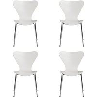 Fritz Hansen - Serie 7 Stuhl, Chrom / Esche weiß gefärbt (4er-Set) von Fritz Hansen