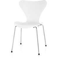 Fritz Hansen - Serie 7 Stuhl, Chrom / Esche weiß lackiert von Fritz Hansen