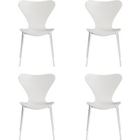 Fritz Hansen - Serie 7 Stuhl, Monochrom, weiß / Esche weiß gefärbt (4er-Set) von Fritz Hansen
