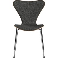 Fritz Hansen - Serie 7 Stuhl Frontpolsterung, Chrom / Walnuss natur / Vanir granite brown (373) von Fritz Hansen