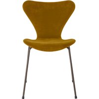 Fritz Hansen - Serie 7 Stuhl, Vollpolsterung, brown bronze / Velvet Belfast zartes ocker von Fritz Hansen