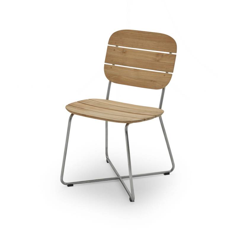 Fritz Hansen Skagerak Lilium Stuhl Gartenstuhl Teak Edelstahl Outdoor Holz Möbel B-Ware von Fritz Hansen