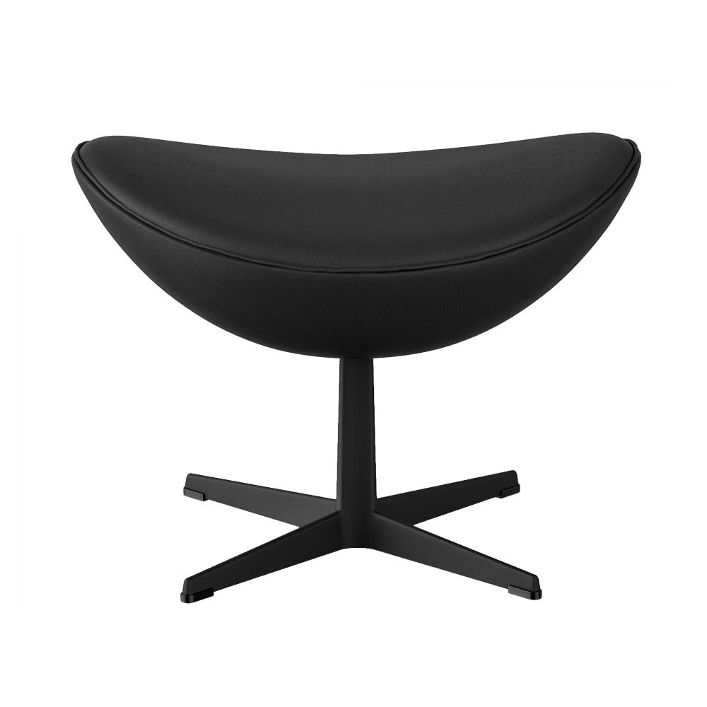 Fritz Hansen - Special Edition 2020 Egg/Das Ei™ Fußhocker - dunkelgrau/Leder Spectrum/Gestell Aluminium schwarz/BxHxT 56x37x40cm von Fritz Hansen