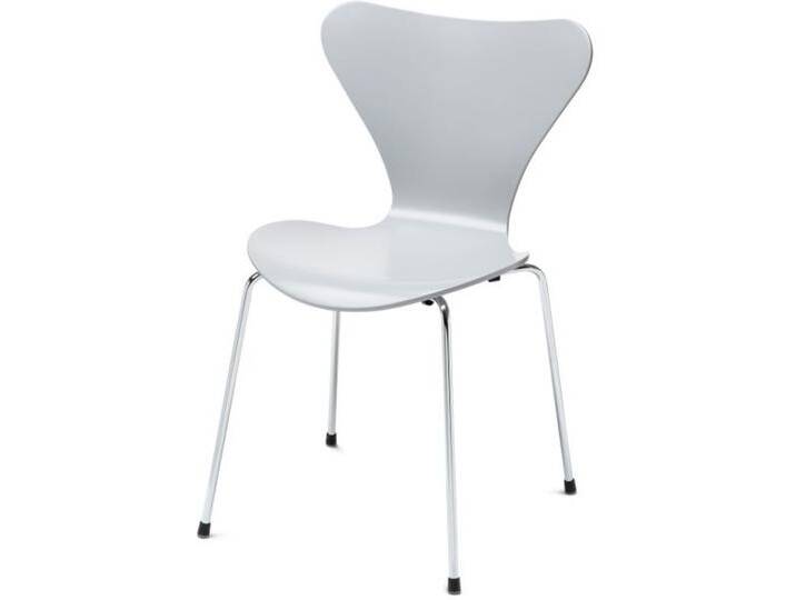 Fritz Hansen Stuhl Der Siebener Nine Grey lackiert silber, Designer Arne Jacobsen, 82x50x52 cm Fritz Hansen Stuhl Der Siebener Nine Grey lackiert silber, Designer Arne Jacobsen, 82x50x52 cm von Fritz-Hansen
