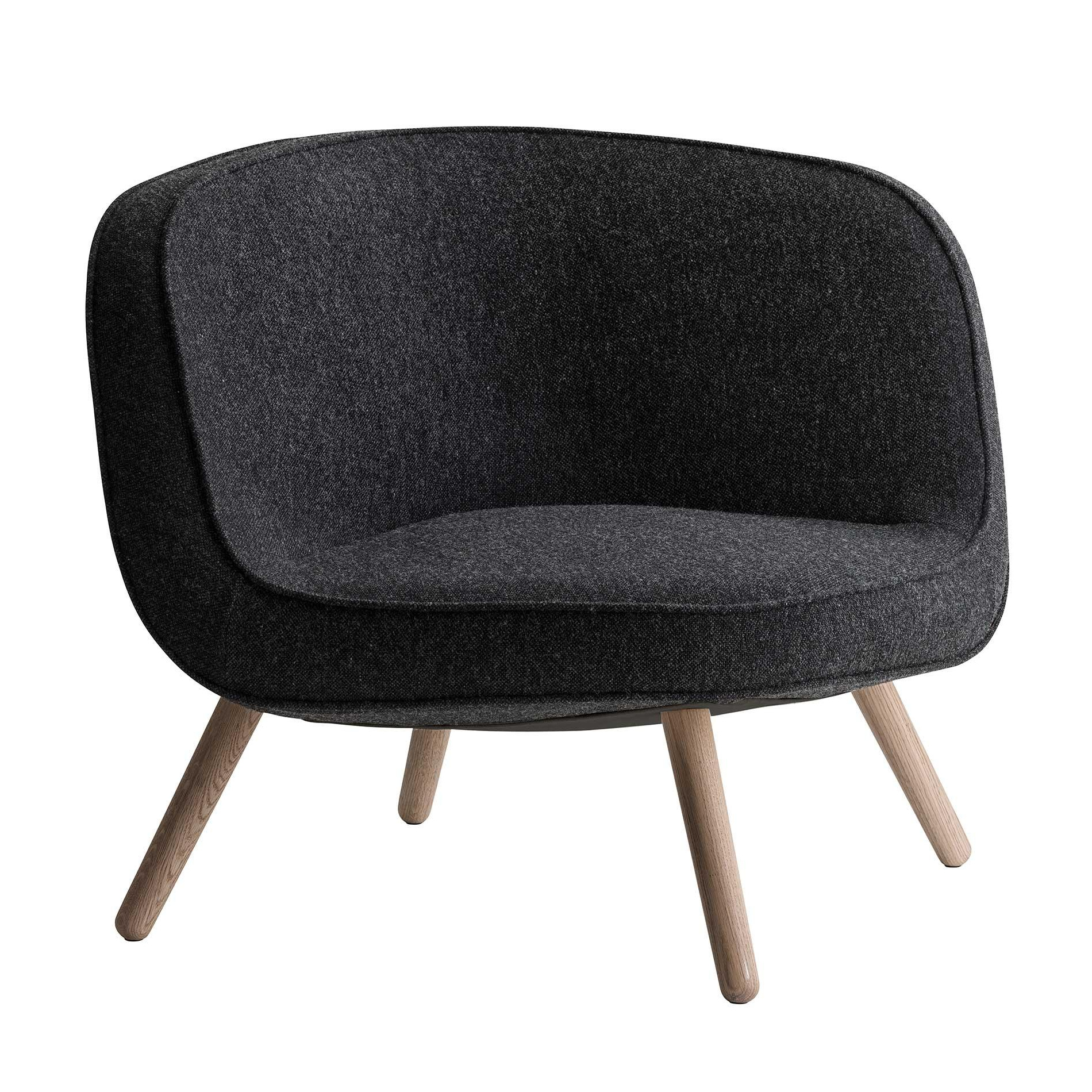 Fritz Hansen - VIA57™ Sessel - anthrazit/Stoff Kvadrat Hallingdal 180/Gestell massive Eiche/BxHxT 98x78x91cm von Fritz Hansen