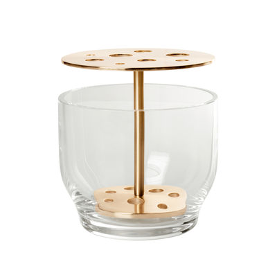 Vase Ikebana Small metall glas gold / Messing & Glas - H 13 cm - Fritz Hansen - Gold von Fritz Hansen