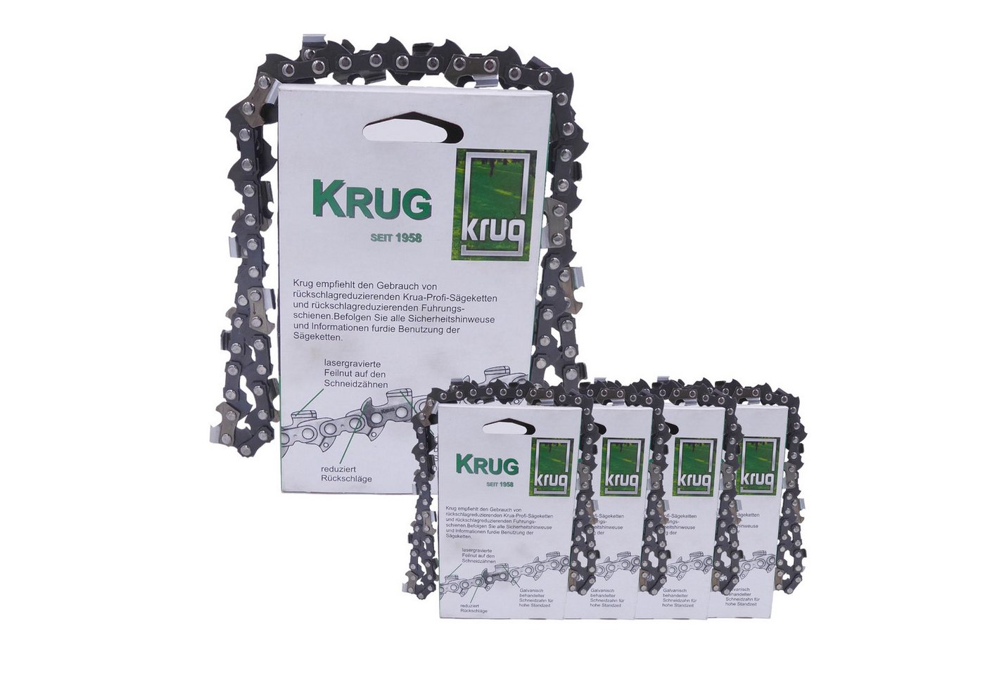 Fritz Krug Ersatzkette 5 Stück Profi C Sägekette 325 1.5 mm 76 TG Ersatzkette von Fritz Krug