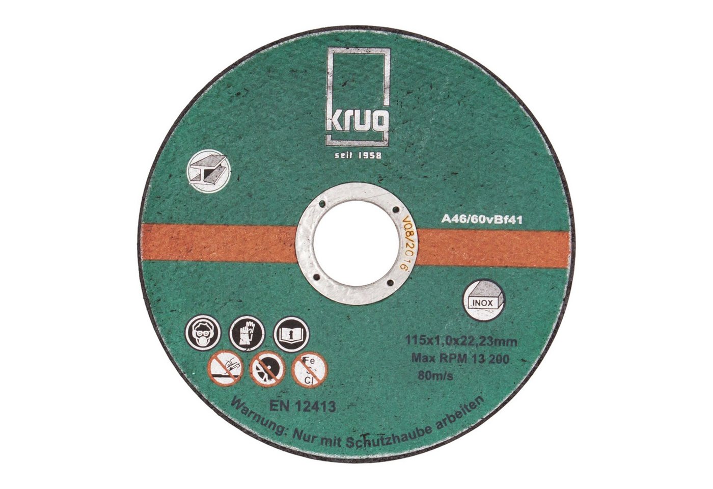 Fritz Krug Trennscheiben Trennscheibe Inox C 115x1.0 mm für Edelstahl Metal Blech Eisen von Fritz Krug