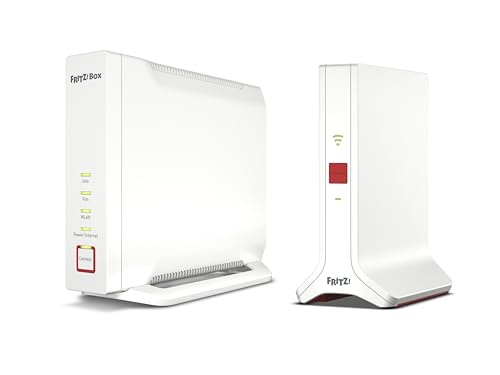 FRITZ!Mesh Set: FRITZ!Box 4060 (Wi-Fi 6 Router mit bis zu 4.800 MBit/s + 1.200 MBit/s) und FRITZ!Repeater 3000 AX (Wi-Fi 6 Repeater mit bis zu 3.600 Mbit/s + 600 Mbit/s) von Fritz