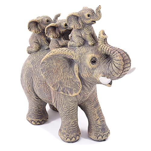Niedliche Elefanten-Statue, Heimdekoration, FriyGardcn Glückselefant trägt drei Waden auf der Rückseite, Dekoration für Regal, gutes Geschenk für Elefantenliebhaber, Schlafzimmer, Büro .. von FriyGardcn