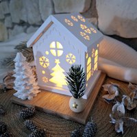 Lichterhaus | Deko Windlicht Lichter Haus Schneeflocke| Weihnachtsdekoration von FrlSvenjaKreativ