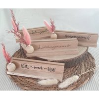 Postkartenhalter Mit Holzkugel Und Trockenblumendeko | Kartenhalter Fotoständer Personalisierter Kartenständer |Geschenkidee von FrlSvenjaKreativ