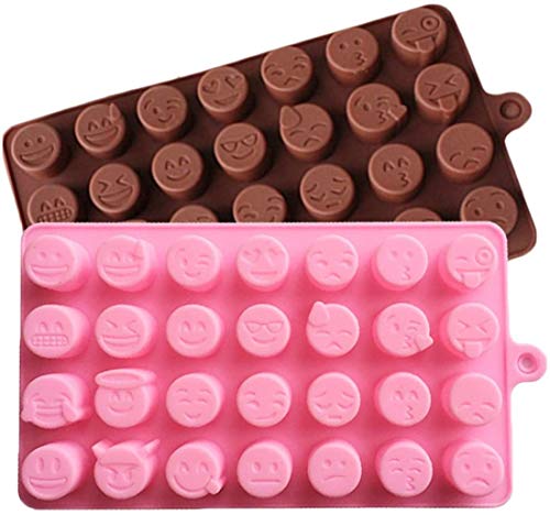 Frmarche 2 Stück 28 Löcher Emoji Emoji DIY Formen für Schokolade/Mini Cake Backen (zufällige Farbe) von Frmarche