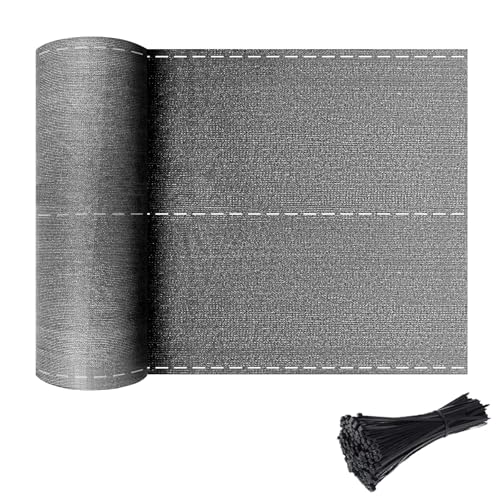 Froadp 1,8x10m Zaunblende Windschutznetz HDPE Gartenzaun Sichtschutz Tennisblende mit Kabelbinder Sonnenschutz Windschutz 150g/m² Schattierungsnetz Gewebe Netz für Zaun Balkon Terrasse (Grau) von Froadp