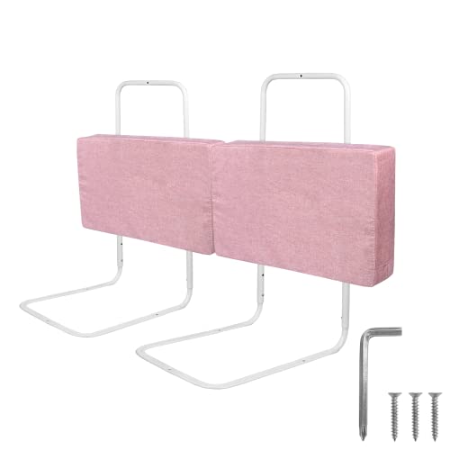 Froadp 100cm Rausfallschutz Beistellbett Leinen Kindersoftpack Bettgitter Tragbare Bettschutzgitter Höhenverstellbar Kinderbettgitter Baby Schutzgeländer Bettkantenschutz für Kinderbett (Kirschrosa) von Froadp