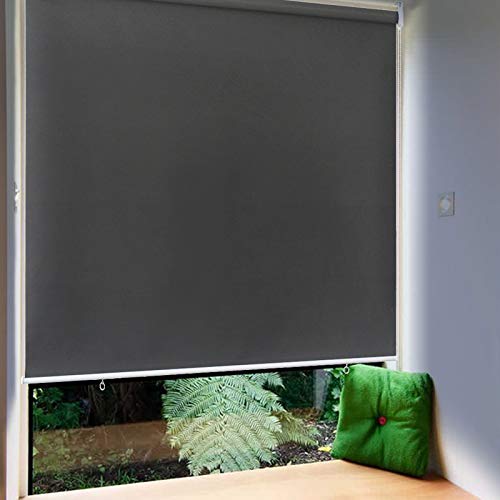 Froadp 100x140cm Senkrechtmarkise Außenrollo Sichtschutzrollo Reflektierende Thermofunktion Balkonrollo für Fenster & Türen(Anthrazit) von Froadp
