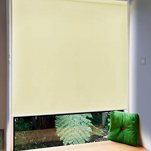 Froadp 100x140cm Senkrechtmarkise Außenrollo Sichtschutzrollo Reflektierende Thermofunktion Balkonrollo für Fenster & Türen(Beige) von Froadp