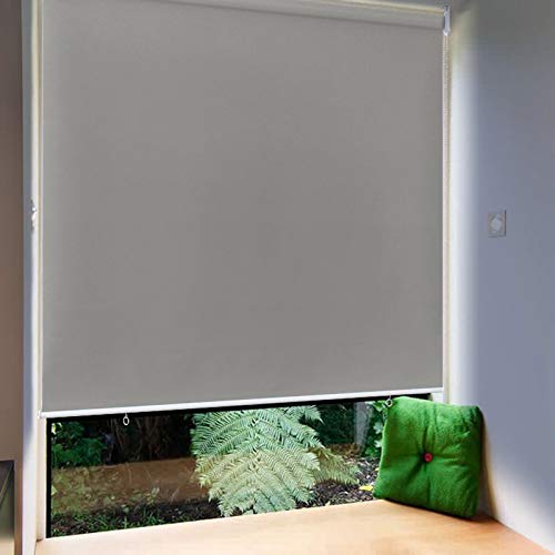 Froadp 100x140cm Senkrechtmarkise Außenrollo Sichtschutzrollo Reflektierende Thermofunktion Balkonrollo für Fenster & Türen(Grau) von Froadp