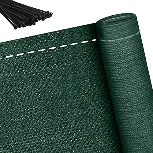 Froadp 10m Grün Balkonumspannungen HDPE Balkon Sichtschutz Zaunblende Schattiernetz Balkonverkleidung Sonnenschutz Tennisblende Netz Windschutz Gewebe mit Kabelbinder(Höhe 150cm) von Froadp
