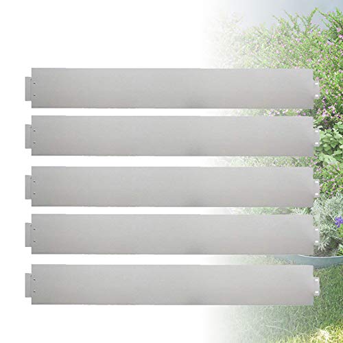 Froadp 15tlg 100x18cm Rasenkante Beetumrandung Verzinkt Metall Anpassbare Hausgemacht Pflanzkasten Gartenbeet für Gartenpflanzen Gemüseanbau Kräuteranbau Floral(15mx18cm) von Froadp