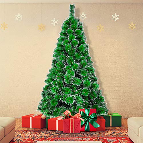 Froadp 180cm Künstlicher Tannennadeln Weihnachtsbaum Tannenbaum Kiefernadel Mit Schnee-Effekt(Schnee-Effekt, 180cm) von Froadp