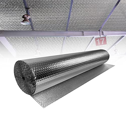 Froadp 1x10m Isolierfolie Dämmfolie Doppelte Alu Luftpolsterfolie Thermofolie Heizkörper Reflexionsfolie Blasenfolie Dämmstoffe Isolierungsfolie für Dächer Wände und Böden Wärmehaltung von Froadp