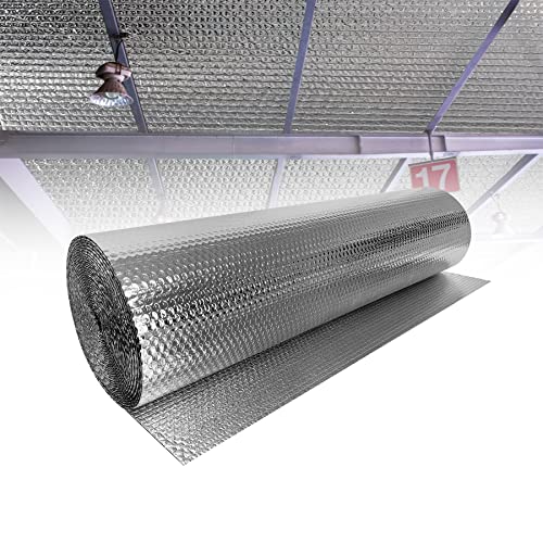 Froadp 1x15m Isolierfolie Dämmfolie Doppelte Alu Luftpolsterfolie Thermofolie Heizkörper Reflexionsfolie Blasenfolie Dämmstoffe Isolierungsfolie für Dächer Wände und Böden Wärmehaltung von Froadp