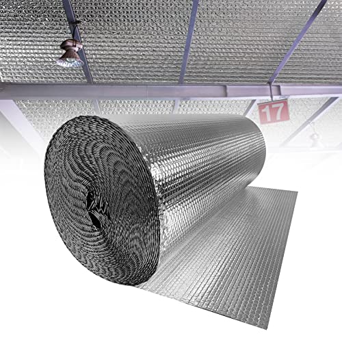 Froadp 1x30m Isolierfolie Dämmfolie Doppelte Alu Luftpolsterfolie Thermofolie Heizkörper Reflexionsfolie Blasenfolie Dämmstoffe Isolierungsfolie für Dächer Wände und Böden Wärmehaltung von Froadp