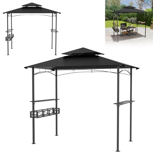 Froadp 245 x 153 x 250 cm Grillpavillon für den Garten, Metallrahmen mit Polyesterdach – Pavillon für Grillpartys, Überdachung mit Stauraumbasket, Schutz vor Witterungseinflüssen,Schwarz Froadp 245 x 153 x 250 cm Grillpavillon für den Garten, Metallrahmen mit Polyesterdach – Pavillon für Grillpartys, Überdachung mit Stauraumbasket, Schutz vor Witterungseinflüssen,Schwarz von Froadp