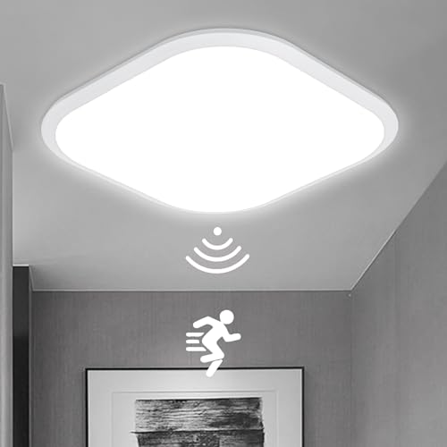 Froadp 24W LED Deckenleuchte mit Bewegungsmelder, Ultraslim Deckenlampe mit Radar Sensor, Jungen und Mädchen Zimmerlampe, Moderne LED Panel für Kindergarten Küche Schlafzimmer Balkon Flur (Kaltweiß) von Froadp