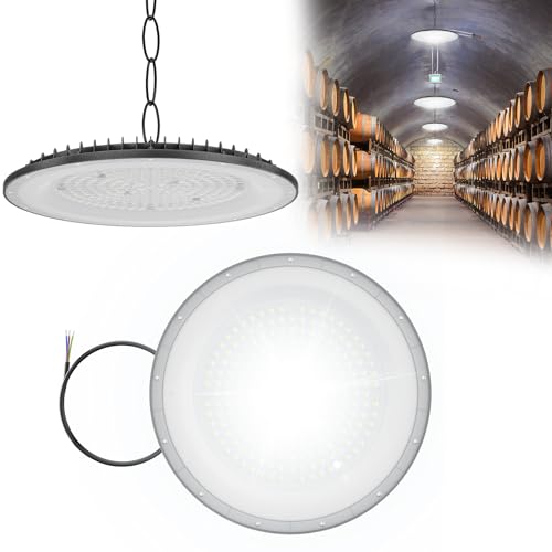 Froadp 300W UFO LED Industrielampe 13500LM Hallenstrahler Ultradünn Hallenbeleuchtung High Bay Light LED Werkstattlampe IP65 Wasserdichte Garagenlampe von Froadp