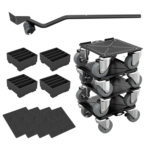 Froadp 4 Stück Möbel Transportrollen Set Möbelroller Schwerlast 360° Rotation Möbelheber Transportroller Möbeltransporthilfe mit 4 PP-Rädern, 1 Lastenheb, 4 Anti-Rutsch-Pads und 4 Höhenregler Froadp 4 Stück Möbel Transportrollen Set Möbelroller Schwerlast 360° Rotation Möbelheber Transportroller Möbeltransporthilfe mit 4 PP-Rädern, 1 Lastenheb, 4 Anti-Rutsch-Pads und 4 Höhenregler von Froadp