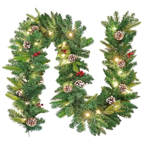 Froadp 500cm Künstliche Girlanden für Festlichkeiten, Weihnachten Tannengirlande mit Schnee Kiefernzapfen & Rot Beeren, Weihnachtliche Kränze mit LED, Hängende Blumen Türkranz für Parties Geburtstag Froadp 500cm Künstliche Girlanden für Festlichkeiten, Weihnachten Tannengirlande mit Schnee Kiefernzapfen & Rot Beeren, Weihnachtliche Kränze mit LED, Hängende Blumen Türkranz für Parties Geburtstag von Froadp