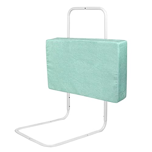 Froadp 50cm Leinen Kindersoftpack Bettgitter, Höhenverstellbar Kinderbettgitter, Rausfallschutz Beistellbett Baby Schutzgeländer, Tragbare Bettschutzgitter für Kleinkinder oder Senioren(Seegrün) von Froadp