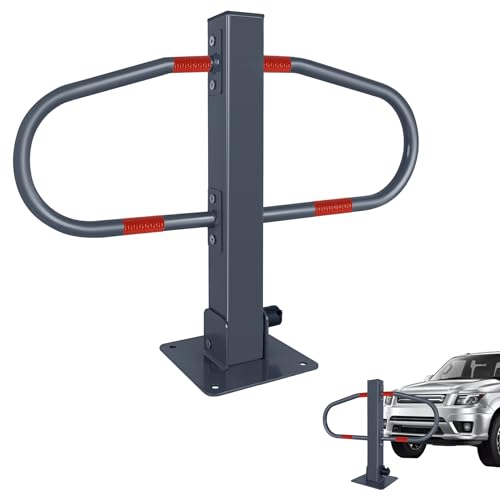 Froadp 73x51cm Klappbare Parkplatzsperren Stahl Absperrpfosten Parkbügel Mobile Parkpfosten mit Schlüssel & Reflexstreifen Robust Standfuß Sperrpfosten Set Barrierepfosten Parkplatzbügel (1 Stück) von Froadp