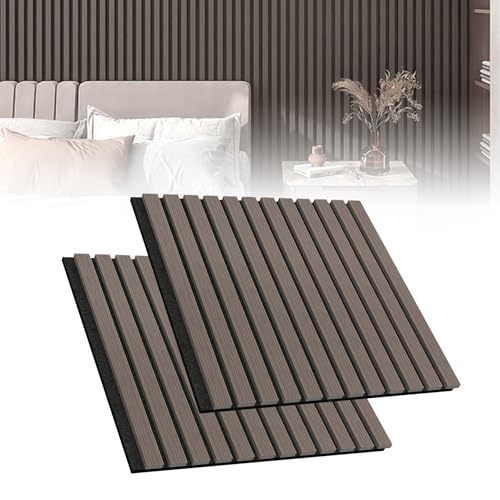 Froadp Akustikpaneele 2er Set Holz-Furnier Akustische Wandpaneele 60 x 60 cm Wandverkleidung Zuschneidbare Lamellenverkleidung Holz-Akustikplatten für Wohnzimmer Studio Büro, Braun Froadp Akustikpaneele 2er Set Holz-Furnier Akustische Wandpaneele 60 x 60 cm Wandverkleidung Zuschneidbare Lamellenverkleidung Holz-Akustikplatten für Wohnzimmer Studio Büro, Braun von Froadp
