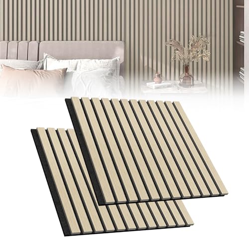 Froadp Akustikpaneele 2er Set Holz-Furnier Akustische Wandpaneele 60 x 60 cm Wandverkleidung Zuschneidbare Lamellenverkleidung Holz-Akustikplatten für Wohnzimmer Studio Büro, Holzfarbe Froadp Akustikpaneele 2er Set Holz-Furnier Akustische Wandpaneele 60 x 60 cm Wandverkleidung Zuschneidbare Lamellenverkleidung Holz-Akustikplatten für Wohnzimmer Studio Büro, Holzfarbe von Froadp