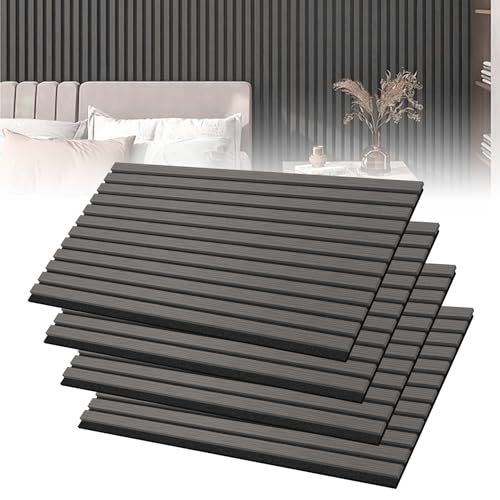 Froadp Akustikpaneele 4er Set Holz-Furnier Akustische Wandpaneele 120 x 60 cm Wandverkleidung Zuschneidbare Lamellenverkleidung Holz-Akustikplatten für Wohnzimmer Studio Büro, Anthrazit Froadp Akustikpaneele 4er Set Holz-Furnier Akustische Wandpaneele 120 x 60 cm Wandverkleidung Zuschneidbare Lamellenverkleidung Holz-Akustikplatten für Wohnzimmer Studio Büro, Anthrazit von Froadp
