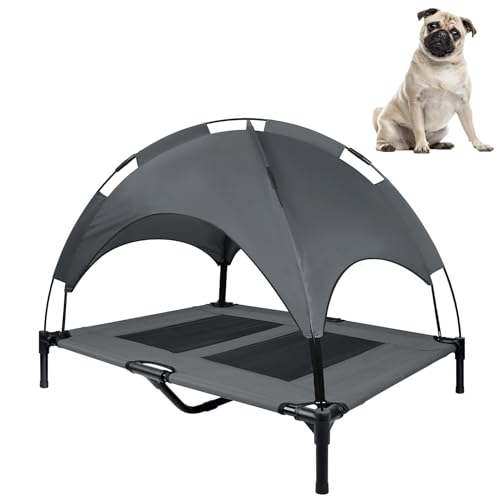 Froadp Hundebett Hundeliege Outdoor Erhöhtes Hundebetten Haustierbett mit Baldachin Schlafplätze & Möbel für Hunde Katzenliege Hundesofa Katzenbett bis zu 50 kg (L - 92 x 76 x 92 cm) von Froadp