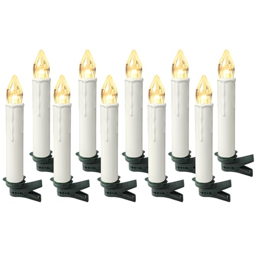 Froadp LED Kerzen mit Fernbedienung Timerfunktion und Batterie Flammenlose Weihnachtskerzen Kabellos Warmweiß LED Lichterkette IP44 Kerzenlichter für Weihnachtsbaum Hochzeit Partys (10 Stück) von Froadp