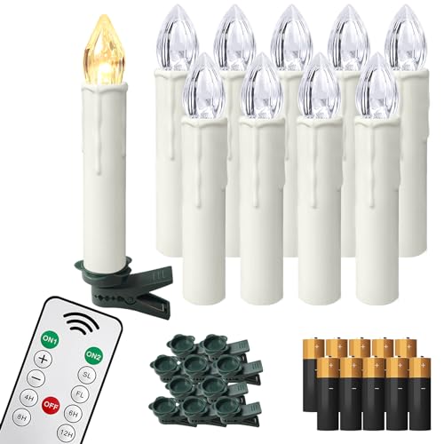 Froadp LED Kerzen mit Fernbedienung Timerfunktion und Batterie Flammenlose Weihnachtskerzen Kabellos Warmweiß LED Lichterkette IP44 Kerzenlichter für Weihnachtsbaum Hochzeit Partys (20 Stück) von Froadp
