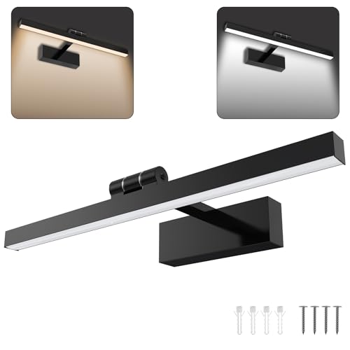 Froadp LED Spiegelleuchte 10W, 40cm Badezimmer Lampe Wandleuchte Schwarz aus Aluminium + Acryl, 180° Drehbar und Höhenverstellbar, Spiegellampe Bad mit IP44 Wasserschutz, 6000-6500K, Kaltweiß - Typ A Froadp LED Spiegelleuchte 10W, 40cm Badezimmer Lampe Wandleuchte Schwarz aus Aluminium + Acryl, 180° Drehbar und Höhenverstellbar, Spiegellampe Bad mit IP44 Wasserschutz, 6000-6500K, Kaltweiß - Typ A von Froadp