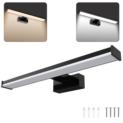 Froadp LED Spiegelleuchte 15W, 53cm Badezimmer Lampe Wandleuchte Schwarz aus Aluminium + Kunststoff, Spiegellampe Bad mit IP44 Wasserschutz, 6000-6500K, Kaltweiß - Typ D Froadp LED Spiegelleuchte 15W, 53cm Badezimmer Lampe Wandleuchte Schwarz aus Aluminium + Kunststoff, Spiegellampe Bad mit IP44 Wasserschutz, 6000-6500K, Kaltweiß - Typ D von Froadp