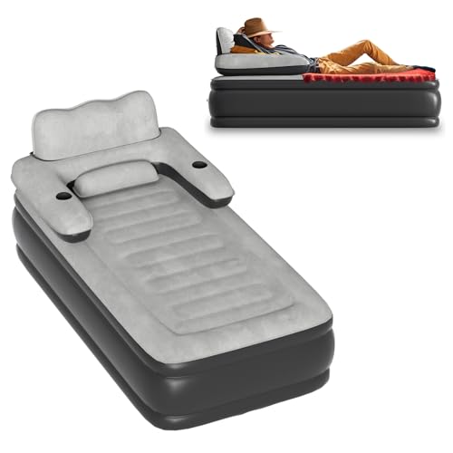 Froadp Luftmatratze Selbstaufblasend mit Kopfteil 190 x 99 x 80.5cm Luftbett für 1 Personen Aufblasbare Matratze mit Luftpumpe Gästebett Schwarz und Grau Froadp Luftmatratze Selbstaufblasend mit Kopfteil 190 x 99 x 80.5cm Luftbett für 1 Personen Aufblasbare Matratze mit Luftpumpe Gästebett Schwarz und Grau von Froadp