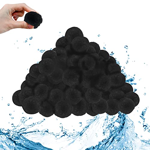 Froadp Pool Filterbälle Sandfilteranlage Filterballs Pool-filterkugel Sandfilter Wattebällchen für Filterkessel Pool 700g Filter Balls Filteranlagenzubehör Ersetzen 25KG Filtersand (2100g, Schwarz) von Froadp