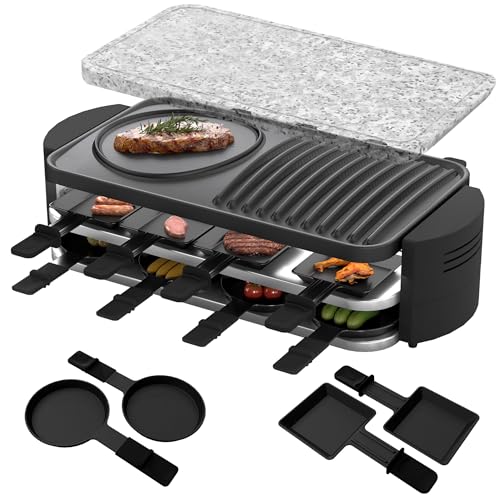 Froadp Raclette Grill für 8 Personen 1600W Electric Tischgrill mit Naturgrillstein und Grillplatte Antihaftbeschichtung Grill Elektrogrill inkl. 8 Quadratische Pfännchen und 6 Runde Pfännchen Froadp Raclette Grill für 8 Personen 1600W Electric Tischgrill mit Naturgrillstein und Grillplatte Antihaftbeschichtung Grill Elektrogrill inkl. 8 Quadratische Pfännchen und 6 Runde Pfännchen von Froadp